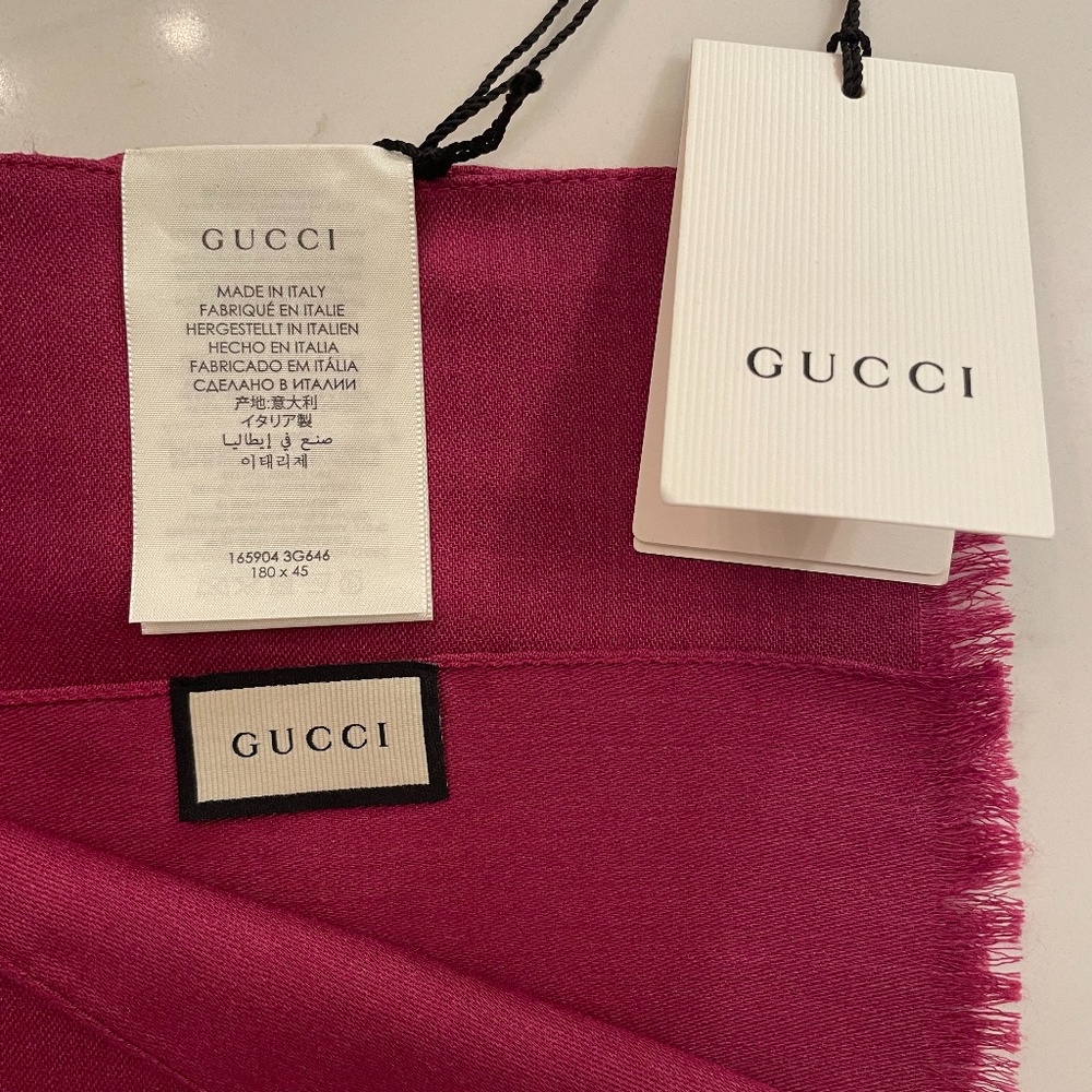 Gucci GG logo scarf - fuschia - Picture 1 of 5